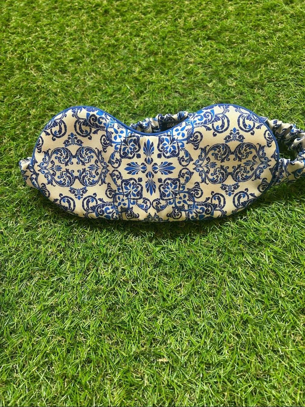 Jim Thompson Blue & White Toile Sleep Mask with Matching Pouch